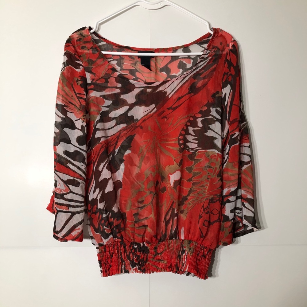 3/$20 Wet seal Orange Printed Blouse Top